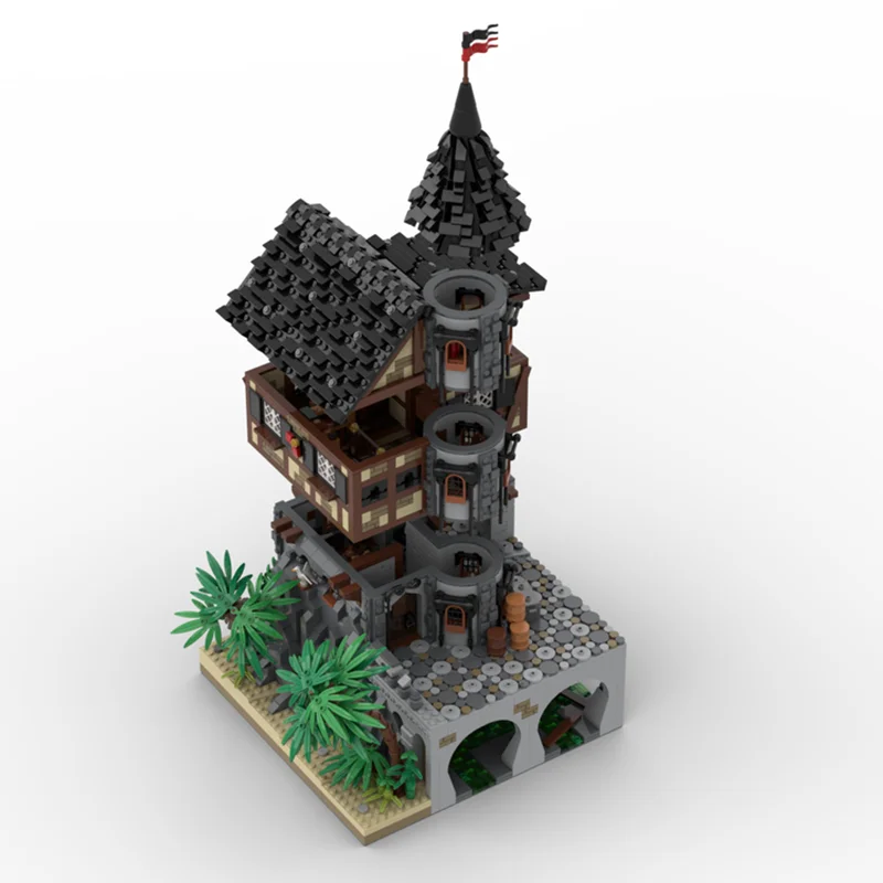 11944 pcsmedieval MOC building blocks Sauvage Port Hanging Hill Brick Island Castle DIY assembly collection toy Christmas gift