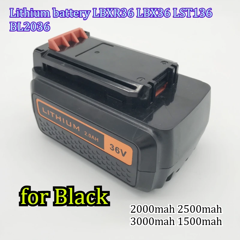 

Аккумулятор литиевый 36В 3000мАч для Black+Decker LBXR36 LBX36 LST136 BL2036, совместимый, перезаряжаемый, с увеличенным временем работы