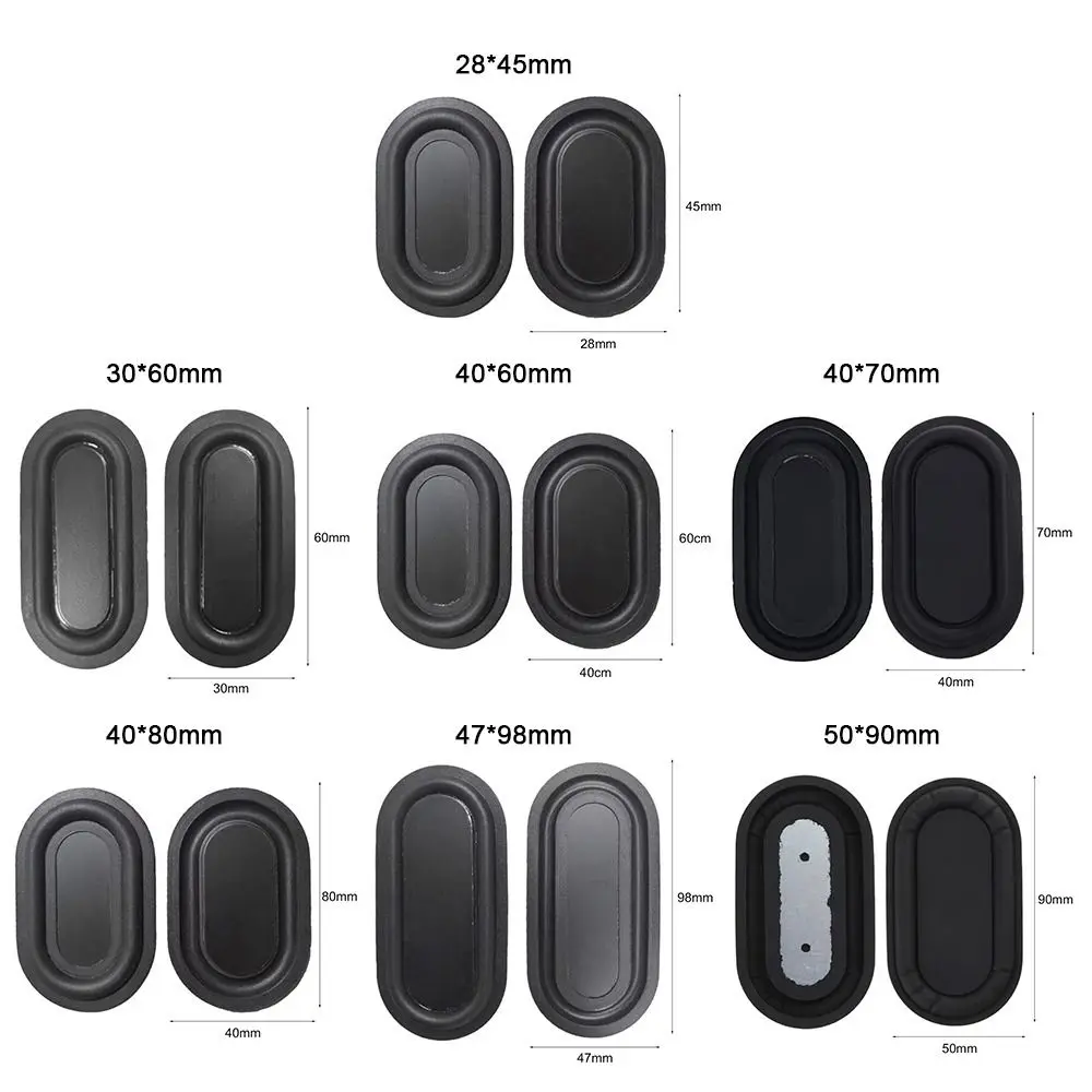 2Pcs New Oval Shape Bass Diaphragm Black Rubber Passive Radiator 2040-6090 Auxiliary Bass Vibration Plate Audio Bass Enhancement view 6