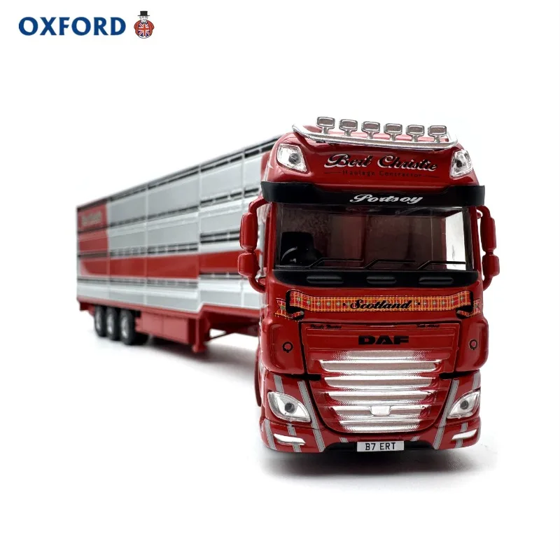 Diecast OXFORD 1:76 Scale DAF-XF Euro 6 Livestock Transport Truck Alloy Car Model view 6
