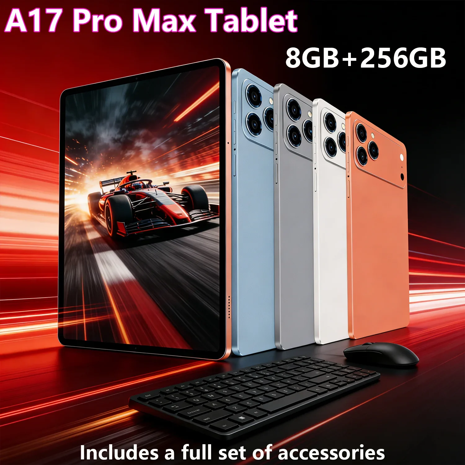 A17 Pro Max Tablet 8GB+256GB 10.1" FHD Screen Android 13 Octa-Core Processor Dual WiFi GPS Bluetooth