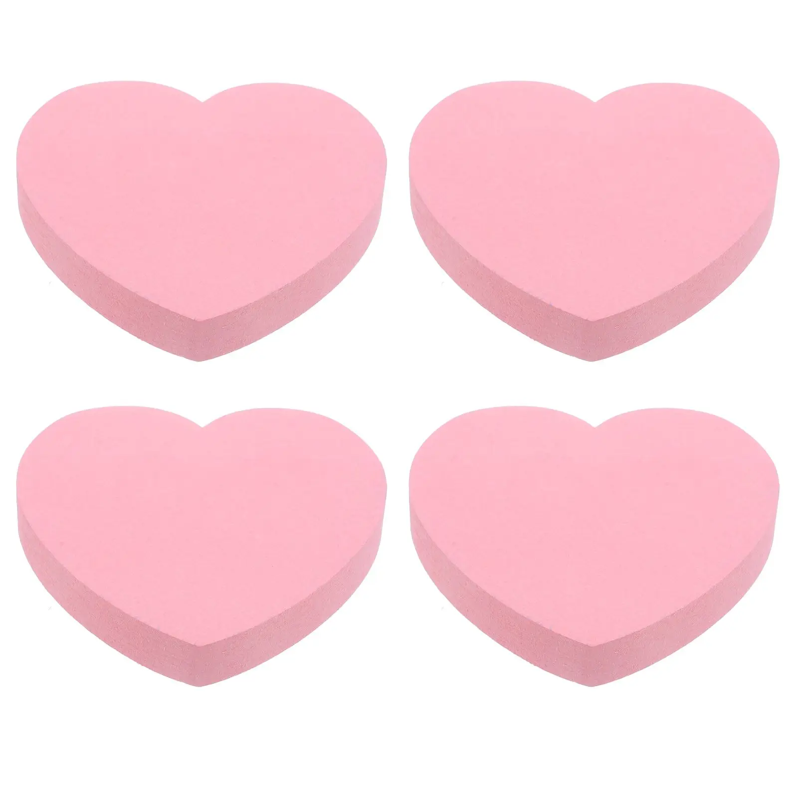 

4 Books Portable Pink Love Sticky Notes Student Scrapbook Stickers Heart Shaped Notepads Paper Supply