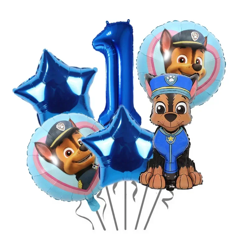 Paw Patrol Birthday Party Digital Set Baby Shower Chase Background Decoration Aluminum Film Balloon Banquet Stage Decorations