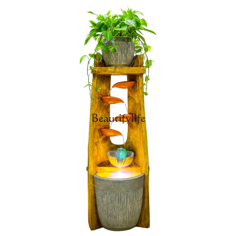 

European automatic circulating water fountain fish tank landscape humidifier resin floor ornament
