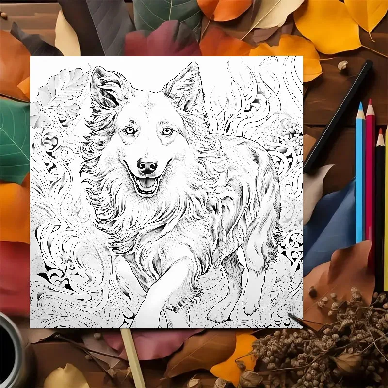 Mandala Dog Art Coloring Book 20 Page For Birthday Party Relieve Stress Kill Time Graffiti Painting Drawing Adult Picture Books