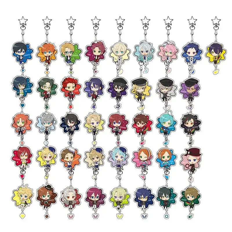 Ensemble Stars Keychain Man Tsukinaga Leo Key Chain Women Key Holder Couples Keyring  Acrylic Pendant Porte Clef Sakuma Ritsu