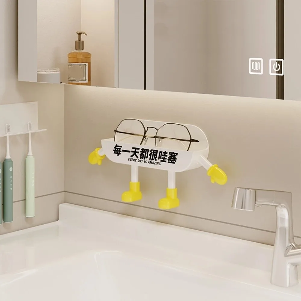 

Household Portable Glasses Storage Holder Plastic Cartoon Sunglasses Holder Thickened Cute Bathroom Glasses Rack Space Saving