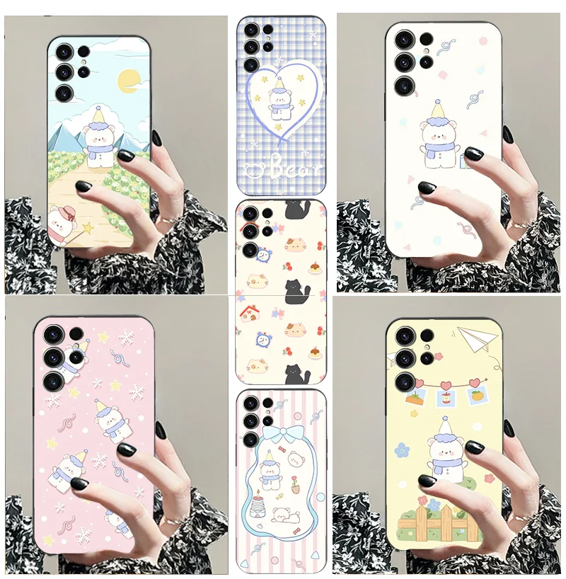 

for Samsung A 25 23 54 73 34 72 4 G 5 15 33 5G 35 05 S 24 04 E 22 32 52 12 55 tpu Black Soft Phone Case Popular patterns cover