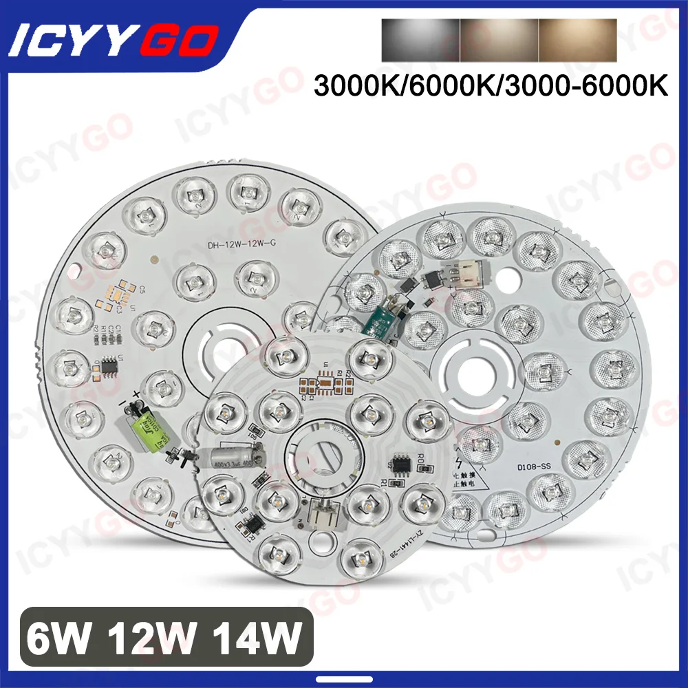 12W 18W 24W 36W LED With Lens Panel Round Light Patch LED Round Ceiling Panel Round Light Panel AC 220V LED Light 3 Color