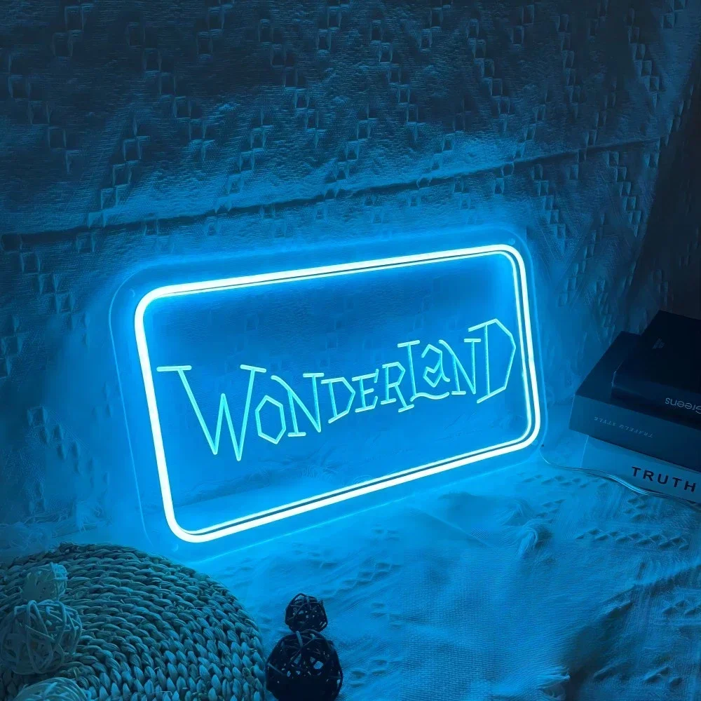 Wonderland Neon Sign Sculpt Custom Made Personality Led Lights For Gamer Room Decoration Bedroom Decor Neon Lamps On The Wall