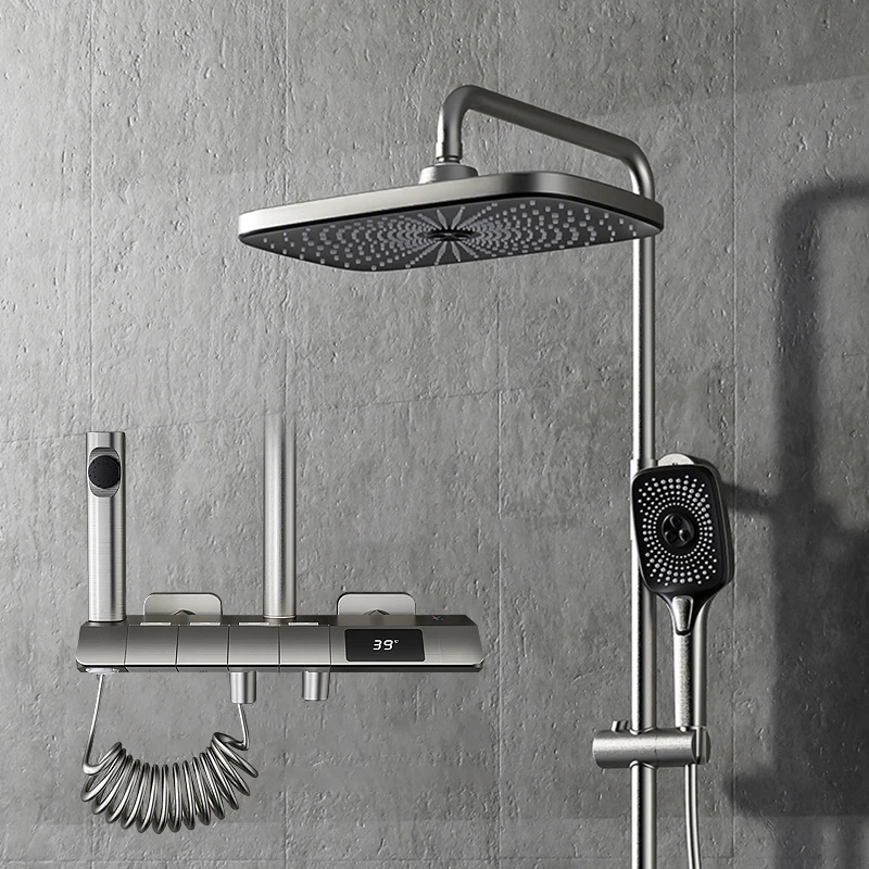 

Household Constant Temperature Shower Set Gun Grey Bathroom Bathroom White Rain