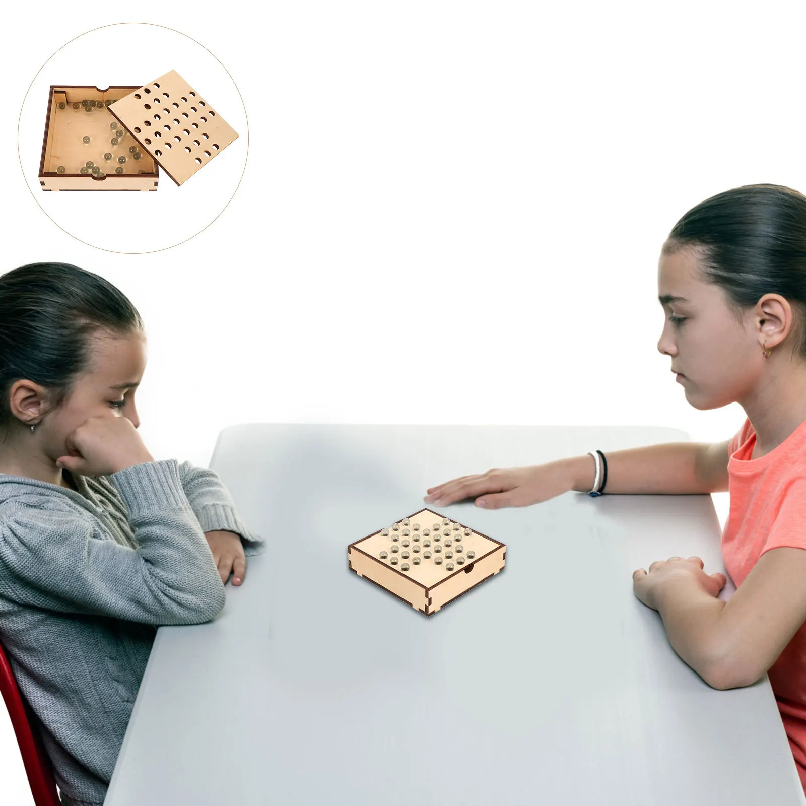 

1 set 1 Set Chess Sets Wooden Glass Checkers Board For Intelligence Development Puzzle Creative Chess Training Props