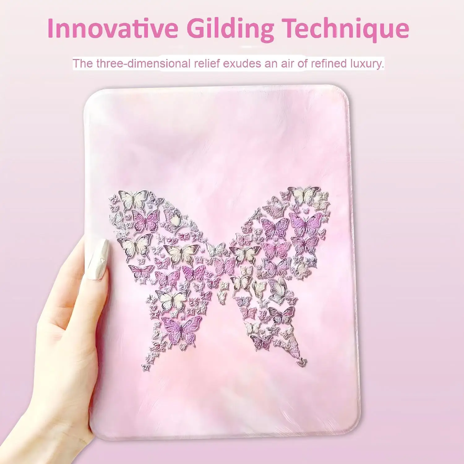 الفراشة المذهبة 360 °   حافظة جلدية دوارة لجهاز ipad air 11 m3 حافظة 2025 ipad a16 حافظة لجهاز 10/11th Gen 10.9 7 8 9 mini 7