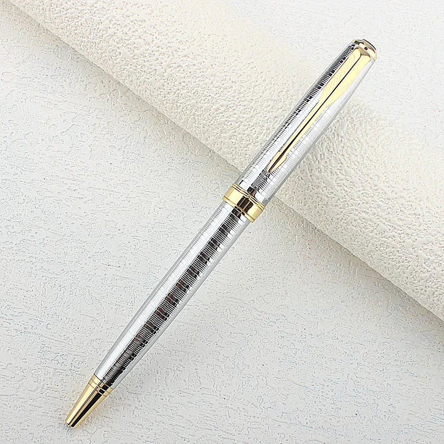 Metal Ballpoint Pen 0.7mm Blue Luxury Custom Advertising Ball Pen for School Gift Set Student Stationery Office Supplies