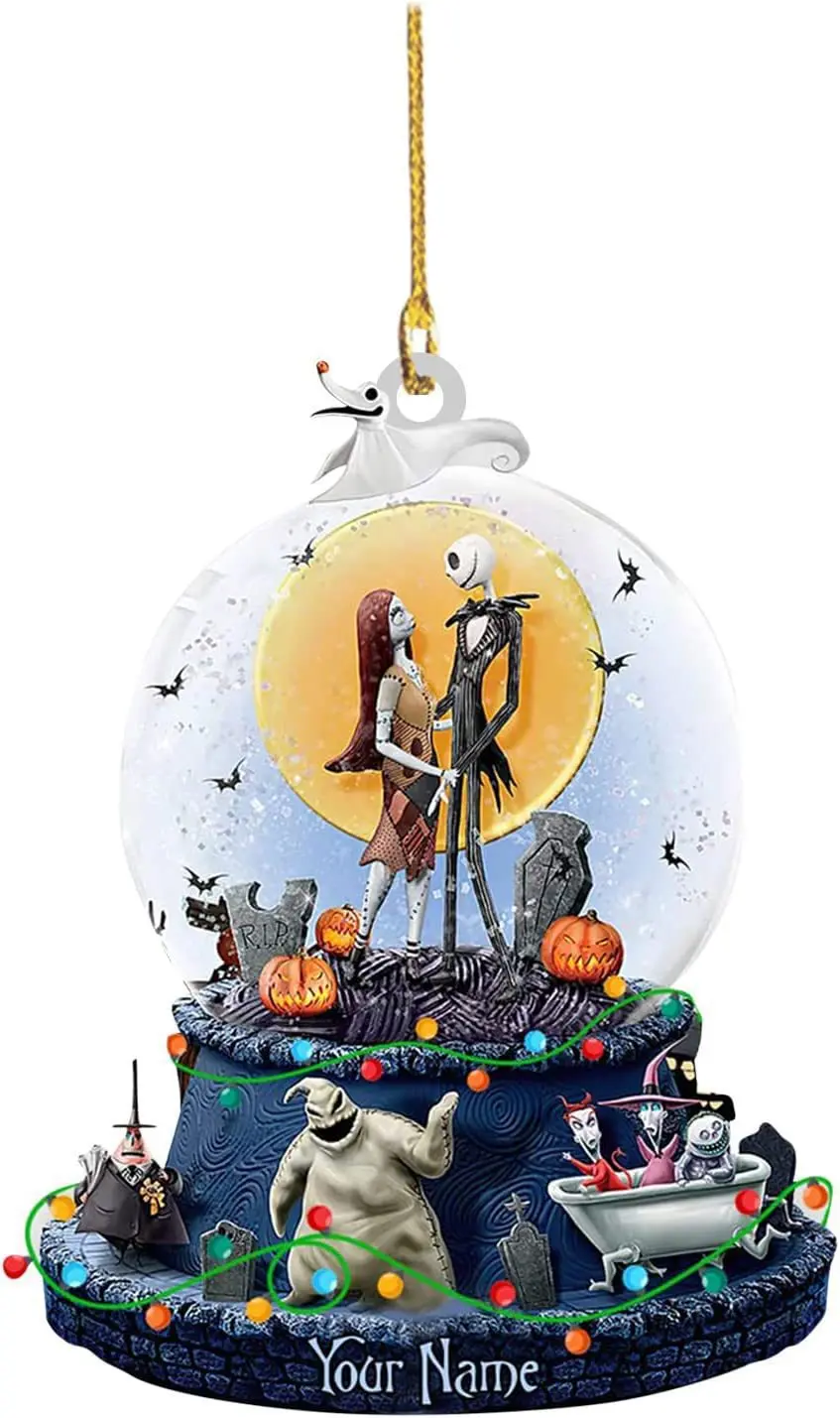 Disney The Nightmare Before Christmas Sally Jack Christmas Tree Decoration Acrylic Plane Hanging Pendant Kids Gift Cartoon Toys