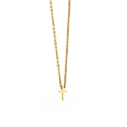 Religious Fashion Female Cross Necklace For Women Gold Silver Color Stainless Steel Small Cross Pendant Jewelry Gift