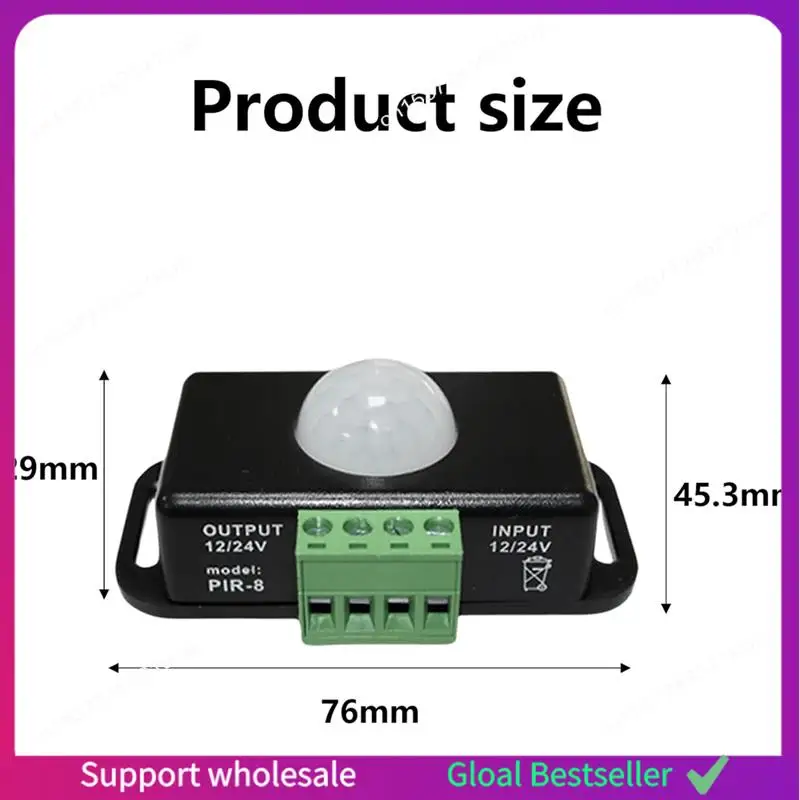 A38M LED محس حركة 12 فولت/24 فولت تيار مستمر ، محس حركة الجسم الأشعة تحت الحمراء الحركة PIR مفتاح مستشعر التلقائي مصابيح كهربائية لاسلكية باهتة Du #6