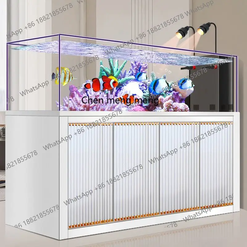 Living room household native ecological no-change aquarium box ultra-white glass bottom filter fish tank