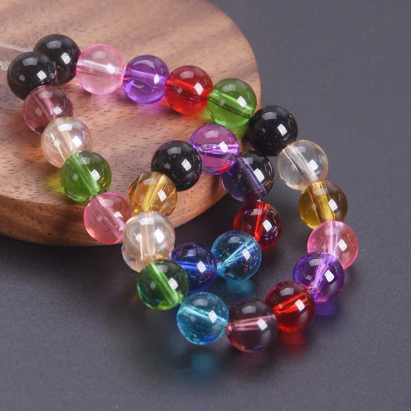 

Round 6mm 8mm 10mm 12mm 14mm Glossy Crystal Glass Loose Spacer Beads For Jewelry Making DIY Crafts Findings