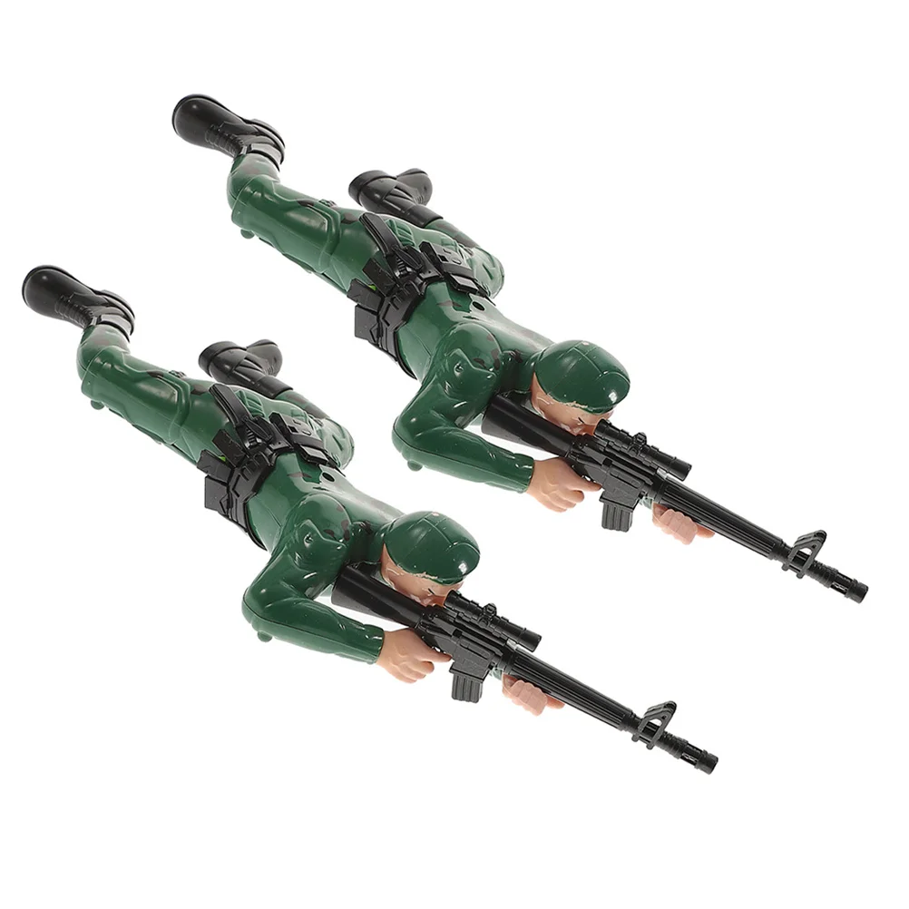 Figurines de soldats rampants électriques pour enfants, 2 pièces, figurines d'action de l'armée interactive, développement précoce, Coordination du moteur