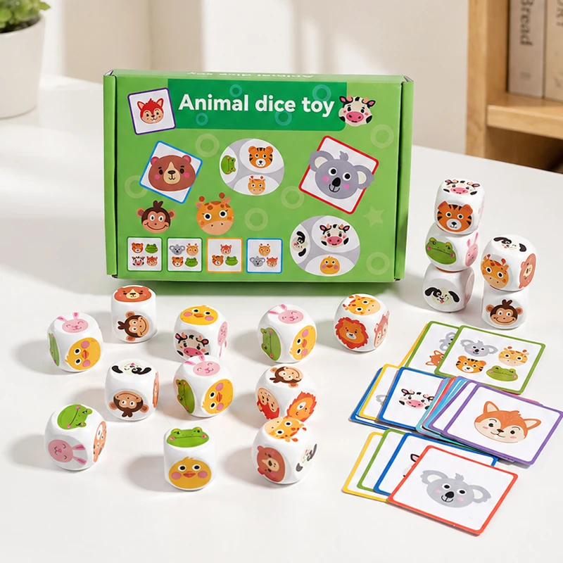 Animal Dice Matching Toy for Kids - Concentration & Memory Game Engaging Family Activity Eco-Friendly Material