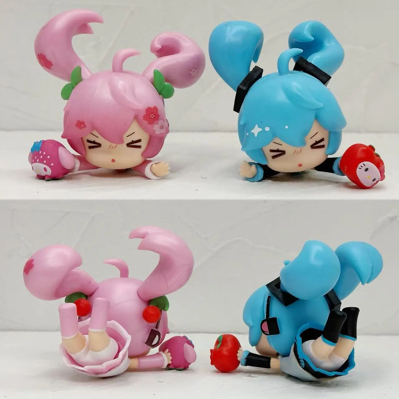 6 unids/set Anime Hatsune Miku figuras Fell Down Melody Miku modelo muñeca adornos coleccionables decoración de coche Fans regalo juguetes para niños