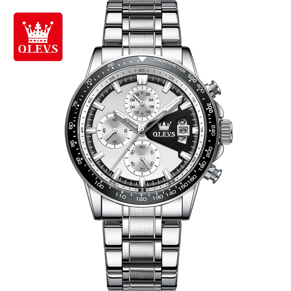 OLEVS TY705 Men\'s Watches Chronograph Stainless Steel Waterproof Business Multi-functional Original Exclusive Wristwatch for Men