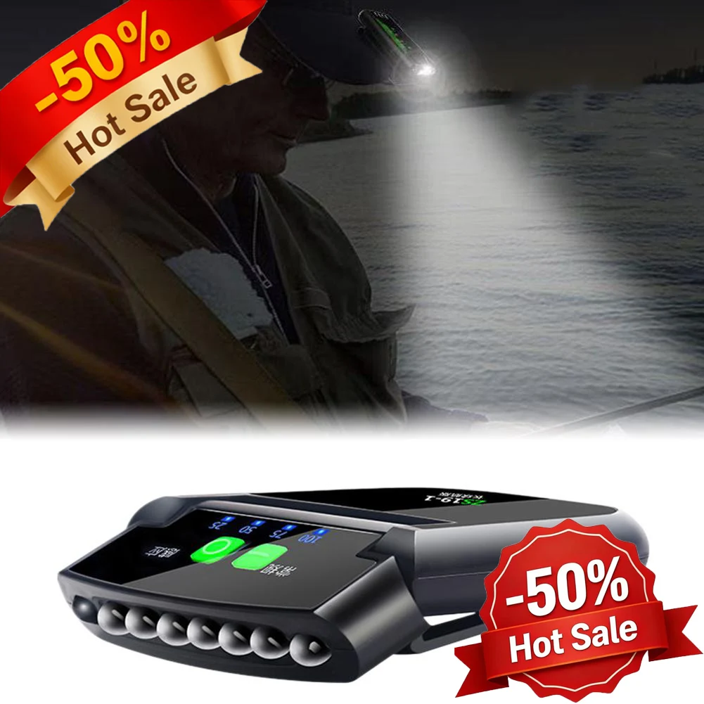 New LED Clip on Cap Lights Cap Flashlight Ultra Bright for Night Fishing With Gesture Sensing Function USB Rechargeable