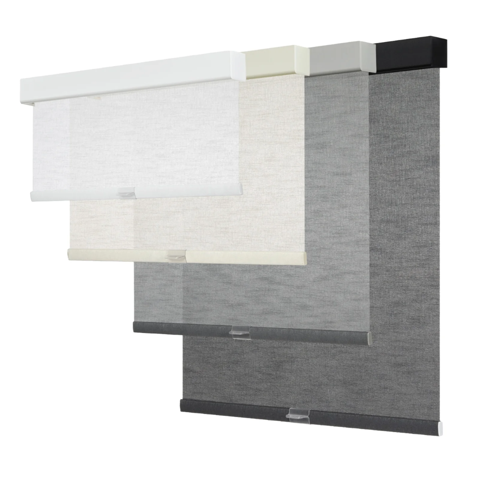 UV Protection Thermal Insulated Light Filtering Cordless Horizontal Polyester Roller Shades For French Windows Easy To Install