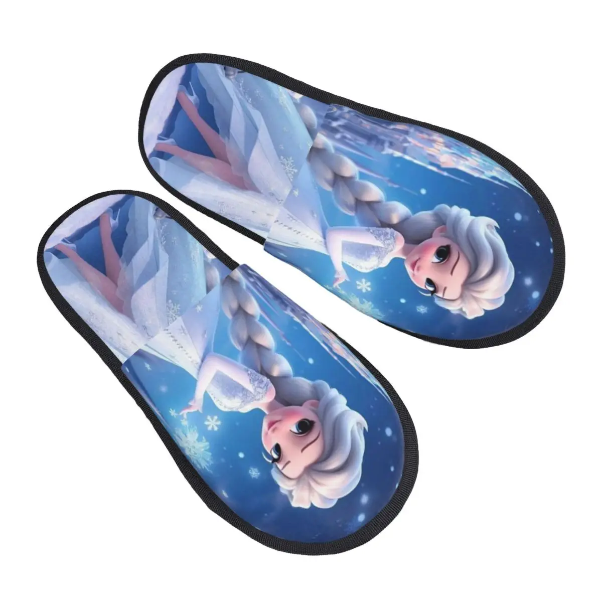 

Custom Frozen Cartoon Elsa Cozy Scuff With Memory Foam Slippers Women Hotel House Shoes