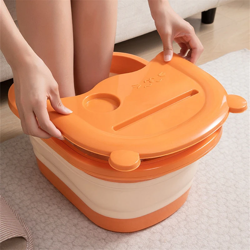 1pcs Foldable Foot Bath Bucket Massage Foot Wash Basin Home Laundry Tub Bucket Adult  Foot Bath Basin Bathroom Accessories