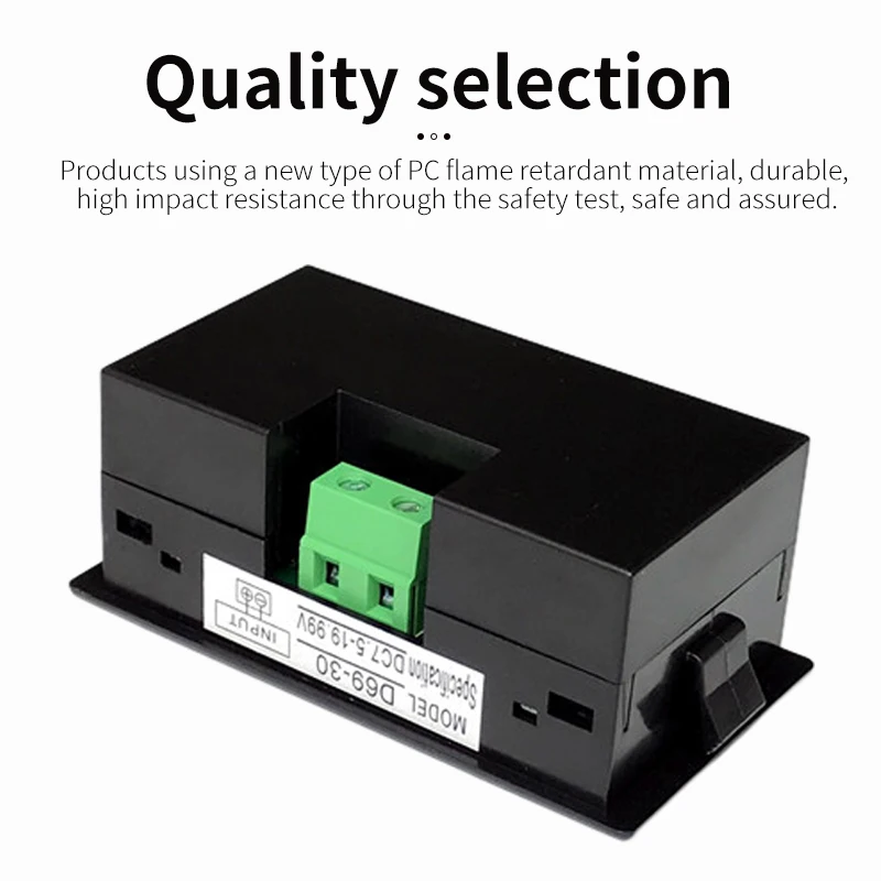 D69-30 DC Voltmeter Digital Display DC12V24V72V100V LCD Meter Head Two Wires Direct High Precision Low Power Consumption