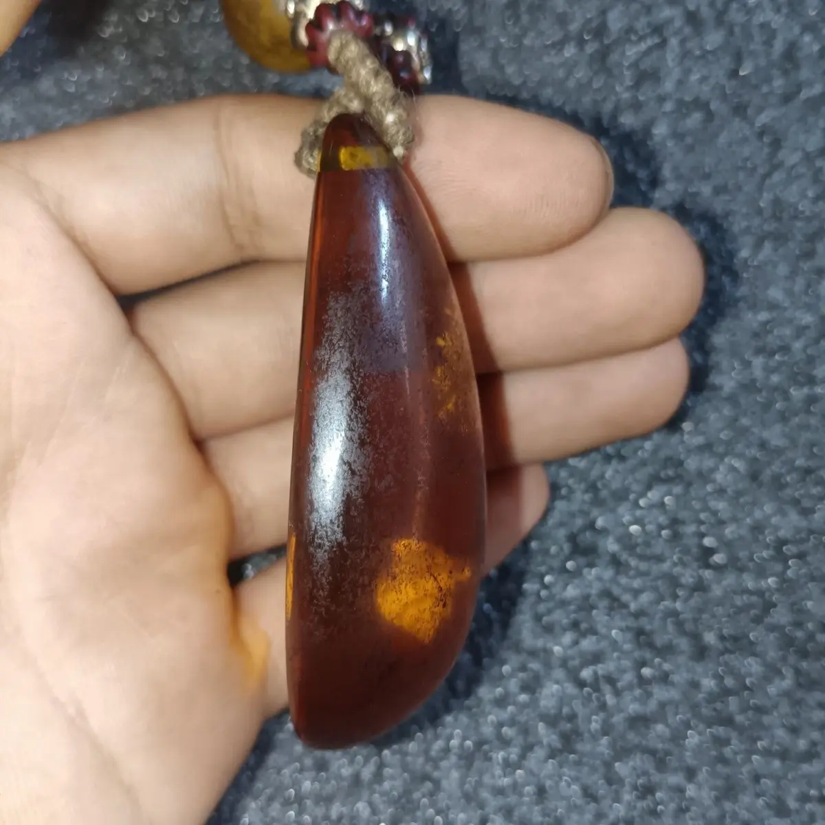Antique collection boutique antique amber handle pendant blessing ornament, mellow pulp, good condition
