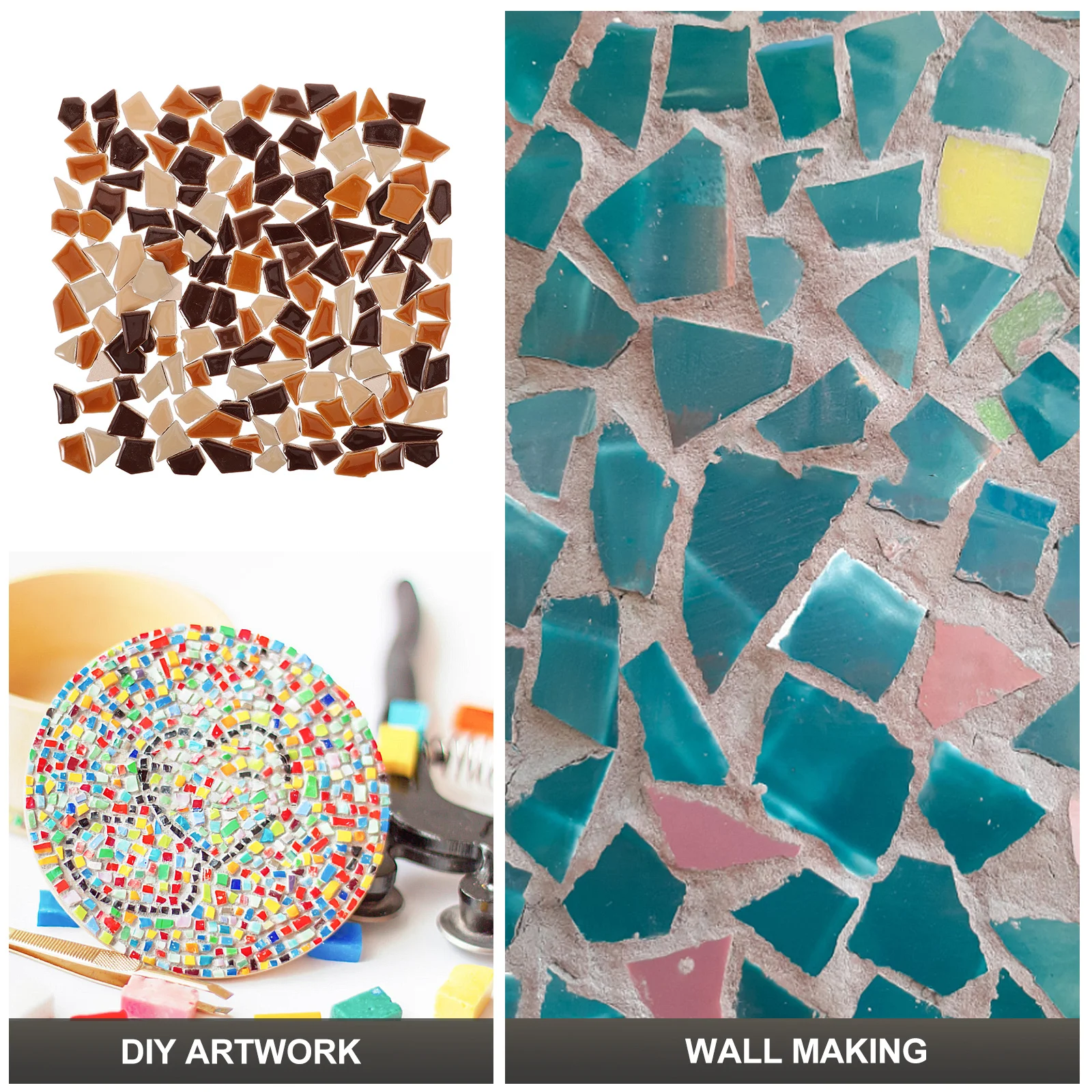 

200g Bag DIY Mosaic Tiles Colorful Stained Ceramic Suit for Crafts DIY Projects Decorative Irregular Ceramic Tiles Pieces