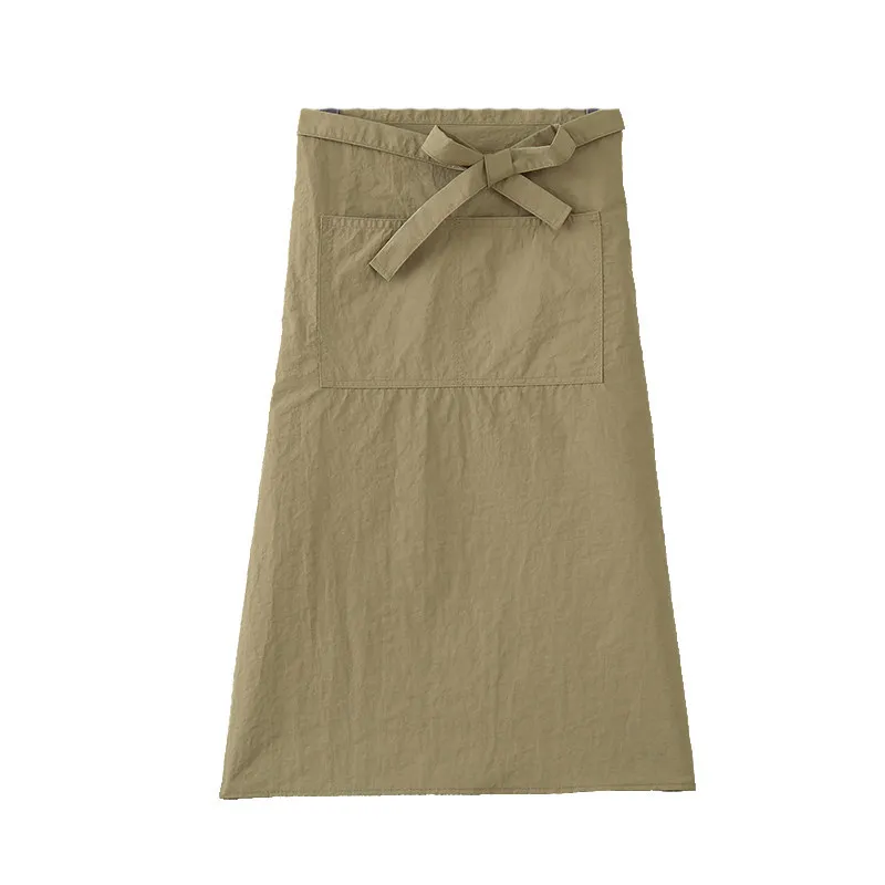 Taslon Long Half Waist Apron Water Repellent Over Knee Apron with Pocket Adjustable Tie for Chef Baker Waitress Cafe Cooking