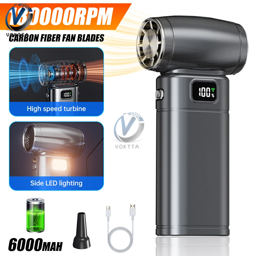 

180000RPM Handheld Violent Fan 5 High-speed Variable Speed Air Dust Collector for Car Drying PC Industrial Pipeline Blower