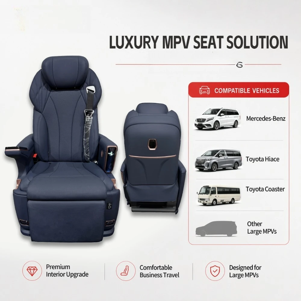 Master Series Custom Manual Swivel Power Recline Large MPV Swivel Seat with Touch Screen for Mer-cedes Vito HiAce Coaster