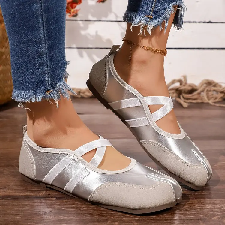 Neue Marken-Damenschuhe: Weiche Ballerinas, Slip-On Loafers, Weiche Mokassins, Tabi Ninja Freizeitschuhe, Damenschuhe mit Schleifenknoten. – Detail 6
