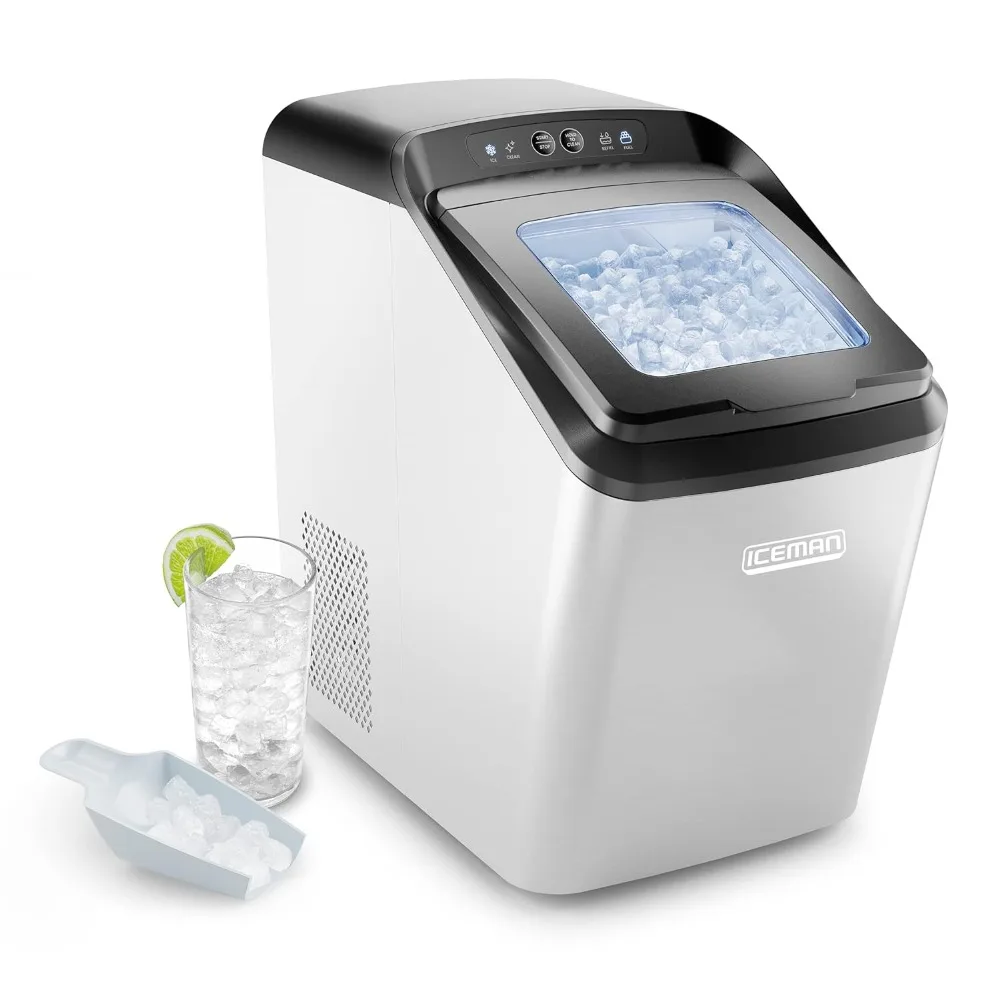 

Countertop Nugget Ice Maker – Pebble Ice Machine, Soft Chewable Pellets in 20 Min, 26Lbs/24H, 3lb. Capacity