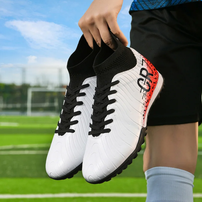 White Football Shoes Men TF Professional Fast Grass Soccer Shoes Teenager Turf Outdoor Training NonSlip Women Soccer Sneakers