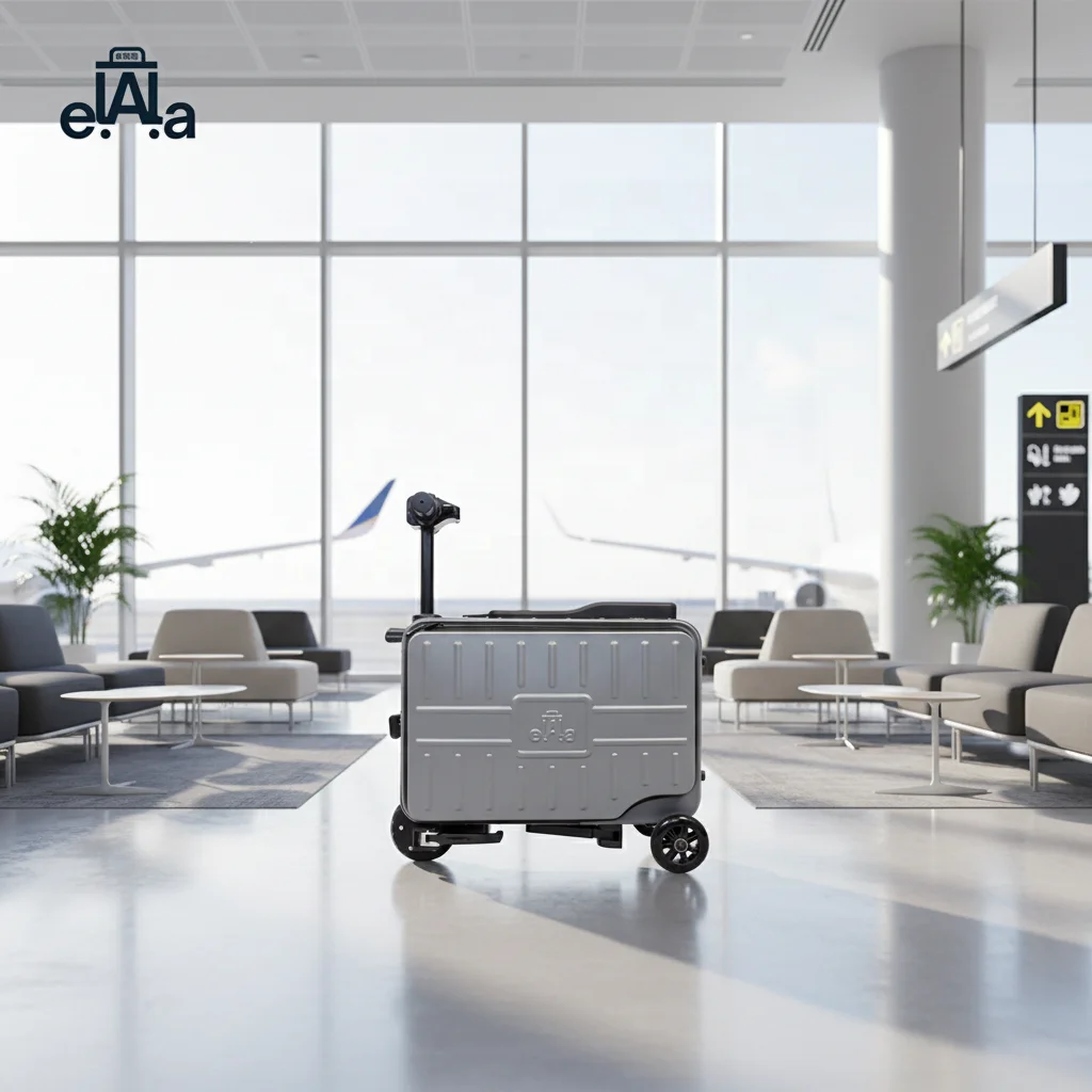 

ELALA Wholesales 40L Large Capacity Stylish Two Person Rideable Smart Riding Electric Scooter Luggage For Airport Quick Boarding