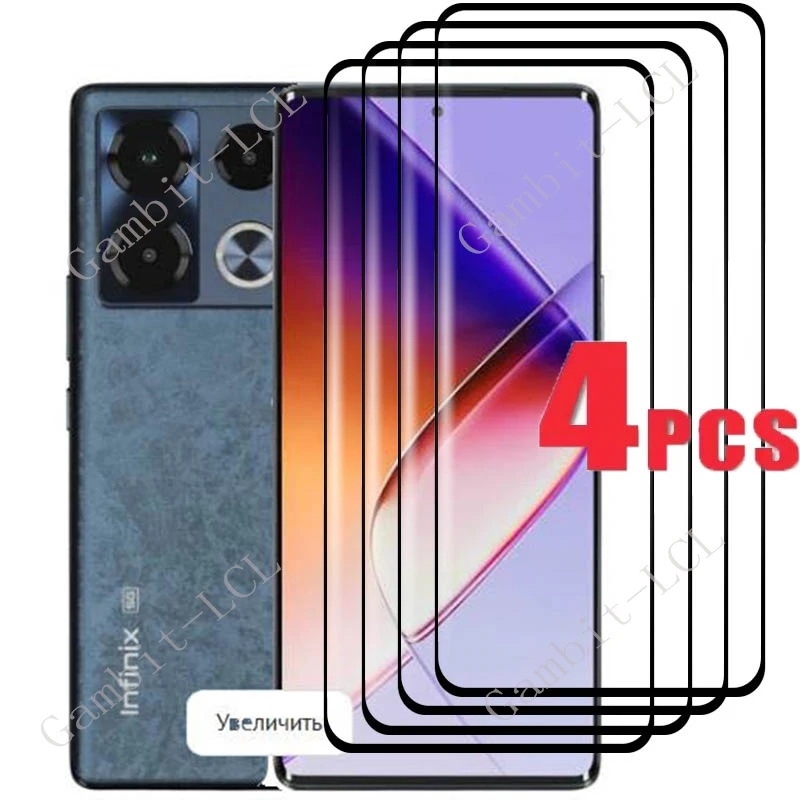 

4 шт. 3D полностью изогнутое закаленное стекло для Infinix Note 40 Pro защитная пленка на Note40Pro 40Pro Plus 6,78 "Защитная крышка для экрана