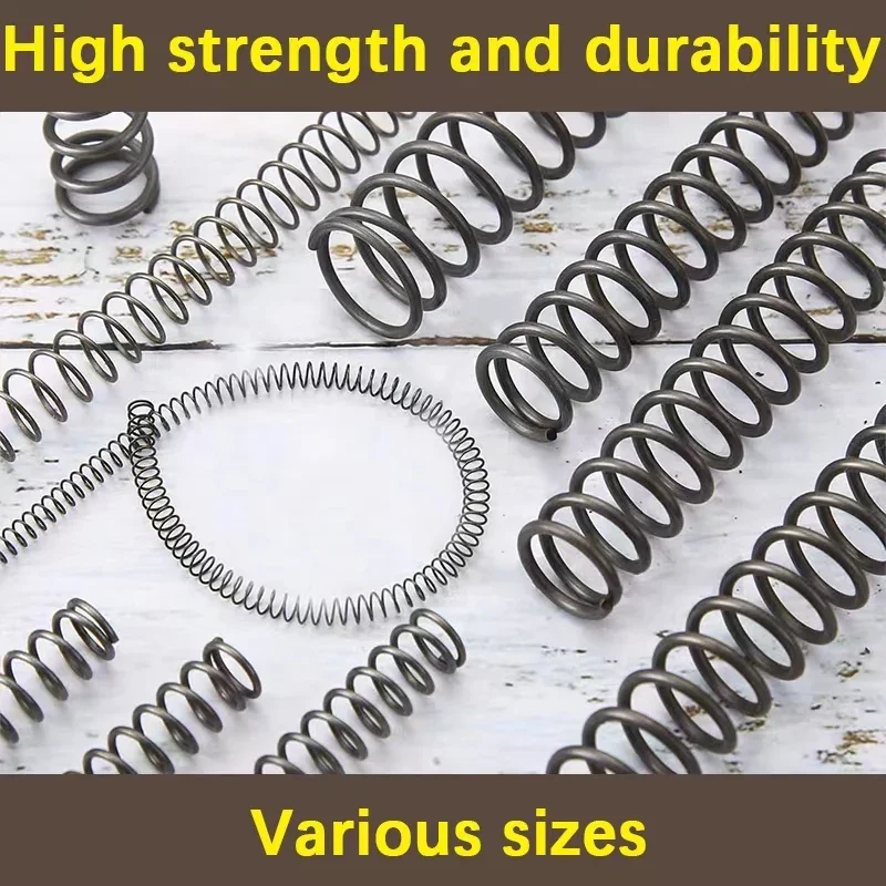 Wire Diameter 0.6mm0.7mm0.8mm Spring Steel Pressure Spring Return Spring Outer Diameter 3mm-18mm Long Spring100mm-300mm 4PCS