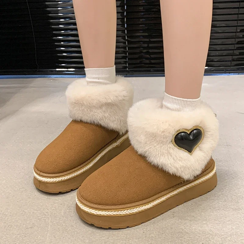 

Warm Ankle Boots Women 2024 Winter New Fashion Women's Snow Bow Warm Plush Waterproof Cotton Shoes for Women Zapatos Mujer