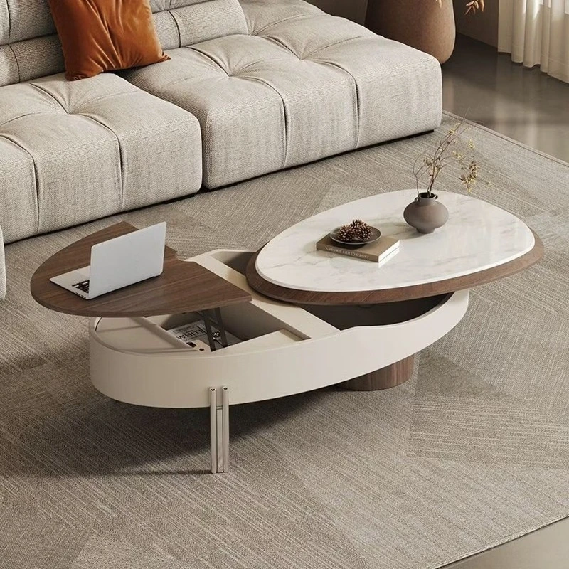 

liftable Italian living room small apartment light luxury household advanced modern microcrystalline stone combination tea table