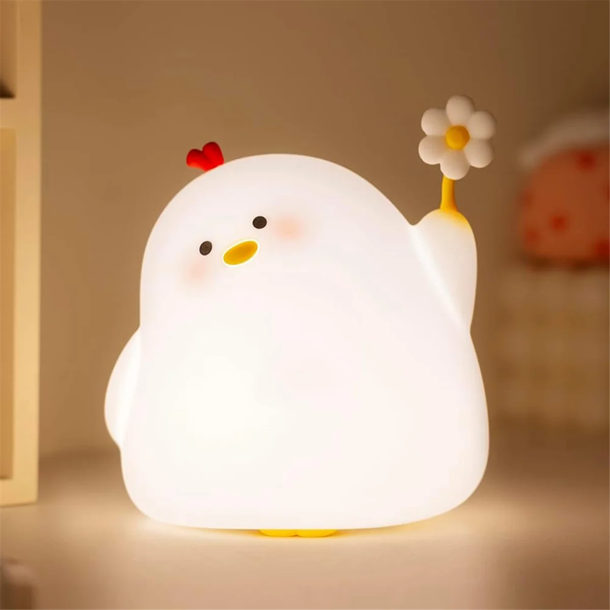 Chicken Cute Night Light, Nightlight for Room/Bedside, Silicone Soft Lamp with 30Min Timer and Auto Off, Perfect Gift