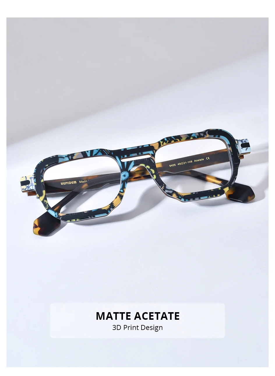 HEPIDEM Acetat Brille Männer Marke Designer Oversize Große Größe Brillen Rahmen Japanische Handgemachte Brille Männer Dicke Brillen 9374 – Detail 35