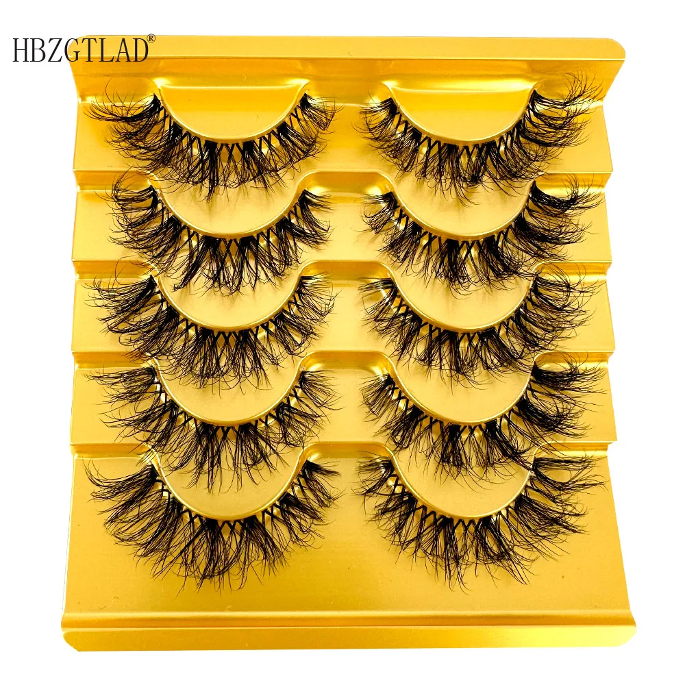 5pairs Mink Eyelashes Invisible Band Lash Extension Natural False Eyelashes Cross Cluster Fairy 3D Faux Big Eye Long Fake Lashes