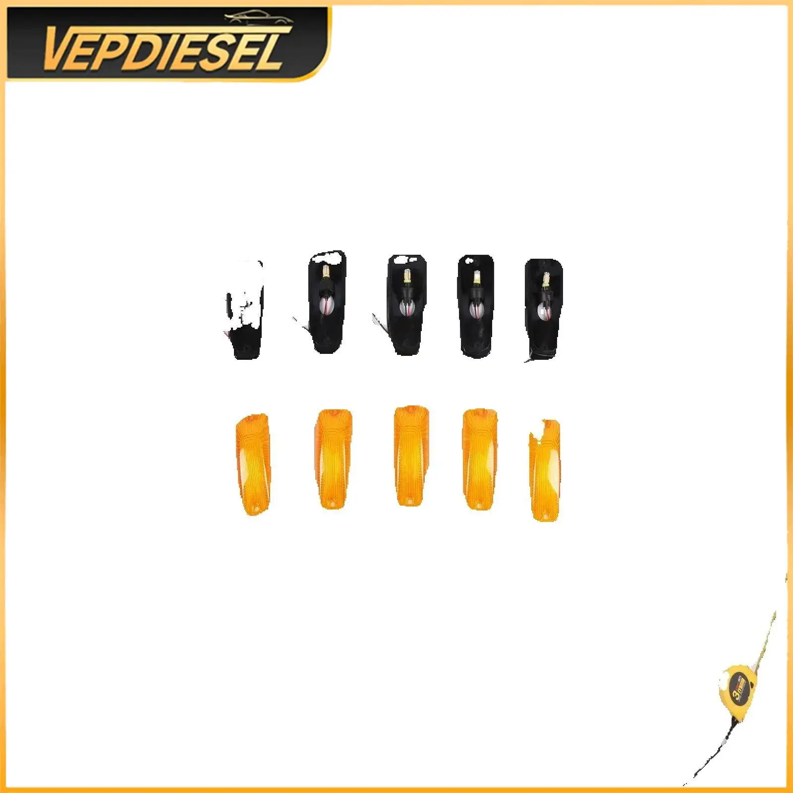 

Amber LED Roof Marker Lights 5PCS 11516638 15599040 for Chevy C K 1500 2500 3500 Pickup Trucks 1988-2000