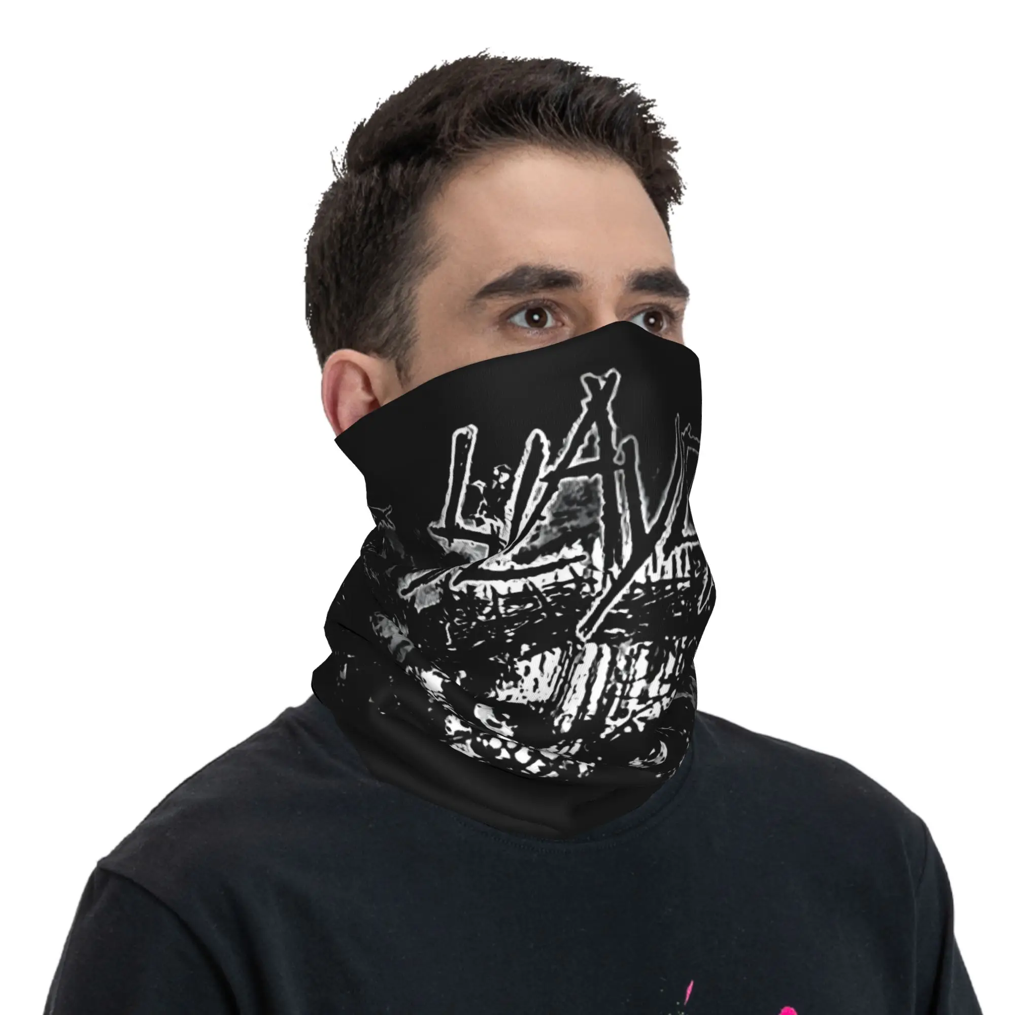 مخصص القتلة الشتاء عقال الرقبة أدفأ النساء الرجال المشي لمسافات طويلة التخييم وشاح أنبوبي المعادن الثقيلة روك باند الوجه باندانا الجراب #4